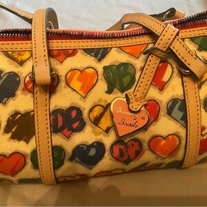 Dooney & Bourke Colorful Heart Print Shoulder Bag